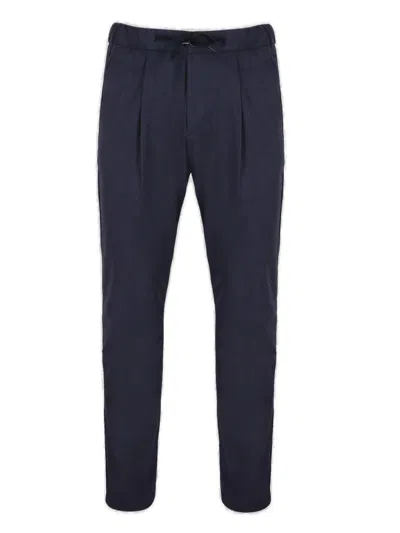 Herno Suede Effect Resort Trousers In Blue