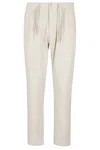 Herno Ice-colored Suede Effect Pants In Ghiaccio