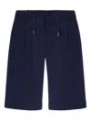 Herno Pleated Drawstring Shorts In Blue