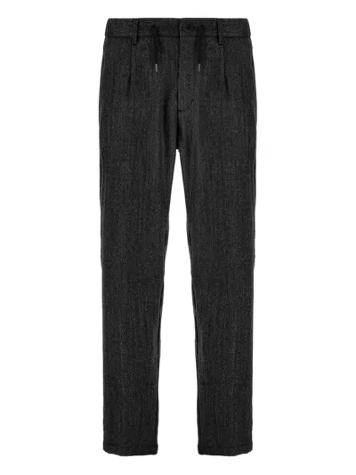Herno Pleated Drawstring Straight-leg Trousers In Gray