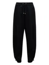 Herno Pleated Drawstring Track Pants In Black