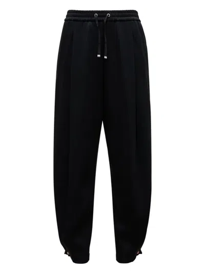 Herno Pleated Drawstring Track Pants In Black
