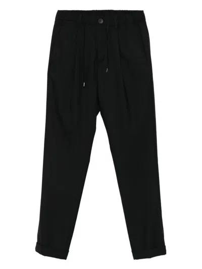 Herno Pleated Drawstring Trousers In Black