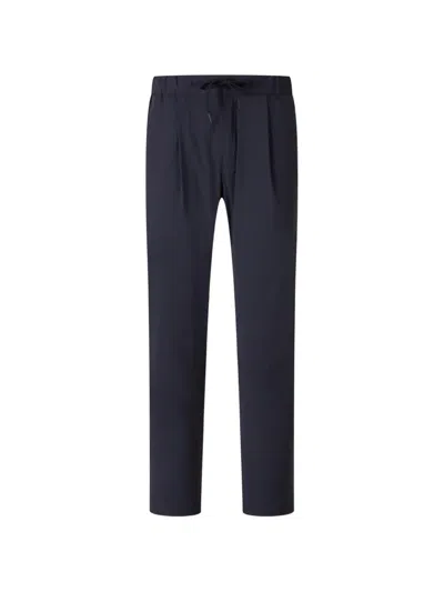 Herno Pleated Drawstring Trousers In Blue