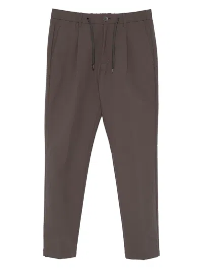 Herno Pleated Drawstring Trousers In Brown