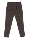 Herno Pleated Drawstring Trousers In Brown