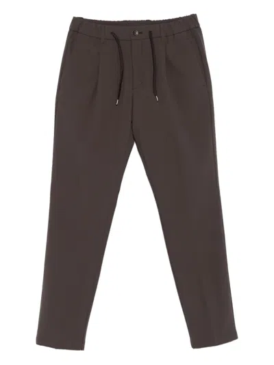 Herno Pleated Drawstring Trousers In Brown