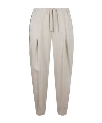 Herno Pleated Drawstring Trousers In Brown
