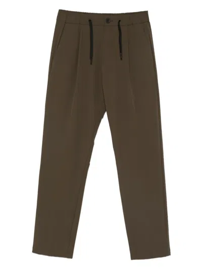 Herno Pleated Drawstring Trousers In Green