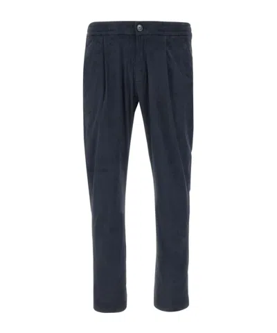 Herno Pleated Elastic Waist Trousers In Blue