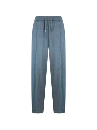 Herno Pleated Elasticated-waist Trousers In Blue