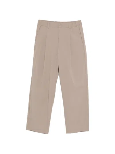 Herno Polyamide Elastane Pleated Elasticated-waist Trousers In Neutral
