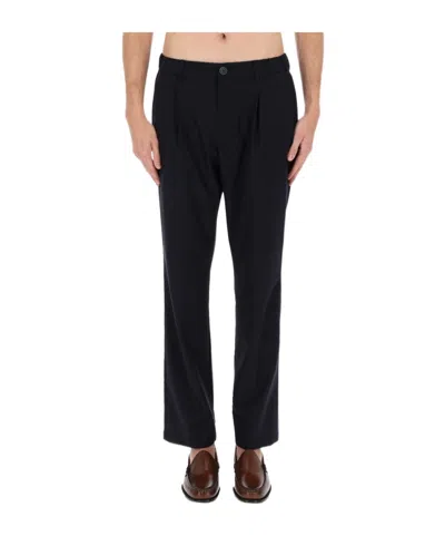 Herno Pleated Elastic-waist Pants In Black
