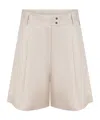 Herno Pleated High-waist Shorts In Brown