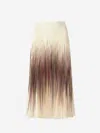 Herno Pleated A-line Midi Skirt With Ombre Abstract Print