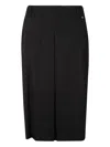 Herno Pleated Midi Skirt In Black