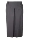 Herno Pleated Midi Skirt In Gray