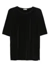 Herno Pleated Short-sleeve T-shirt In Black