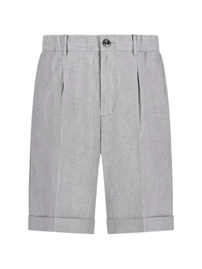Herno Pleated Shorts In Gray