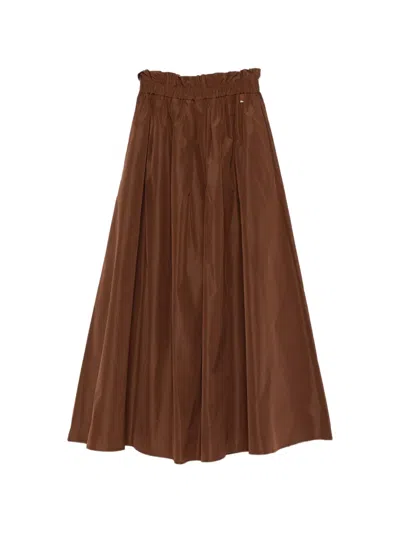 Herno Pleated Skirt In Brown