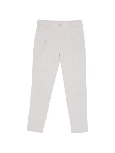 Herno Pleated Straight Trousers In White