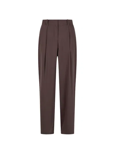 Herno Pleated Straight-leg Trousers In Multi