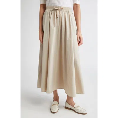 Herno Pleated Stretch Nylon Midi Skirt In Neutral