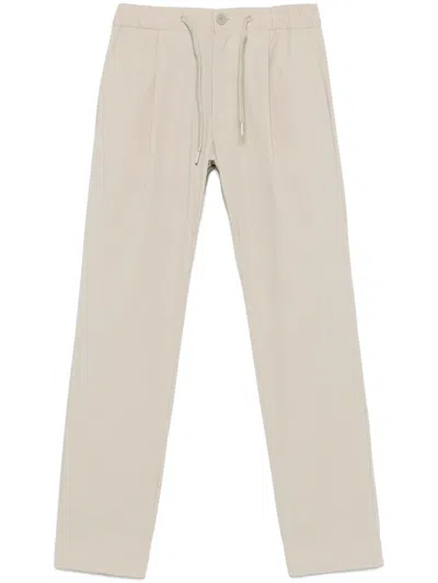 Herno Pleated Tapered Trousers In Neutrals