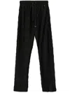 Herno Black Trousers With Wavy Pattern And Drawstring Waist In Black