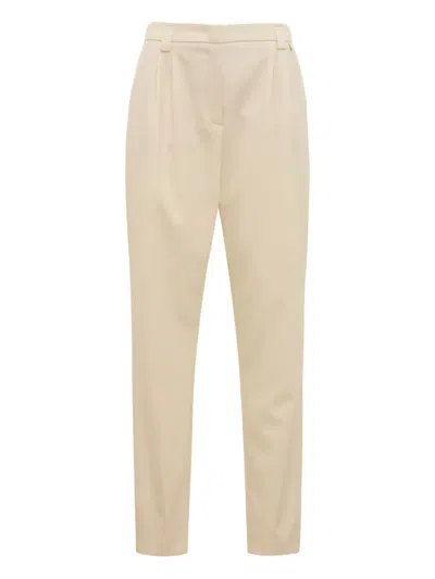 Herno Pleated Trousers In Neutral