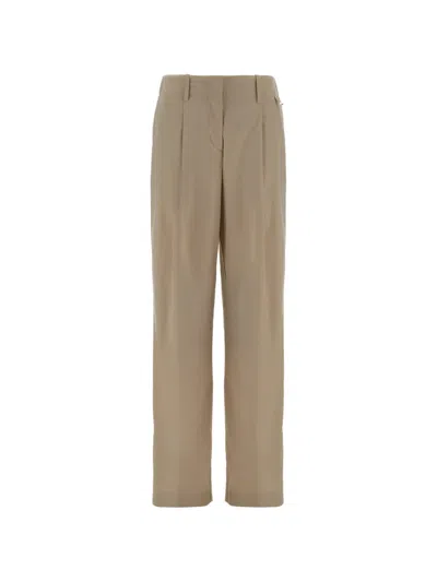 Herno Pleated Trousers In Neutral