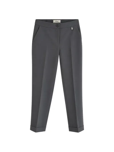 Herno Pleated Turn-up Trousers In Gray