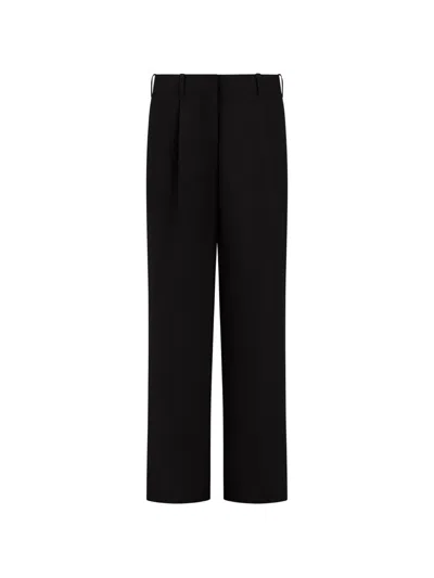 Herno Pleated Twill Tailored Trousers In Black