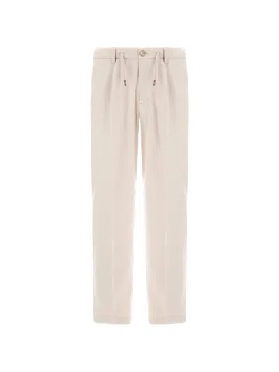 Herno Pleated Water-repellent Trousers In Neutrals