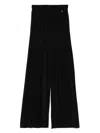 Herno Pleated Wide-leg Trousers In Black