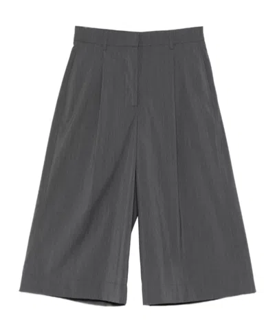 Herno Pleated Wide-leg Shorts In Multi