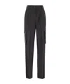 Herno Cargo Trousers In Wool And Viscose Blend In Black