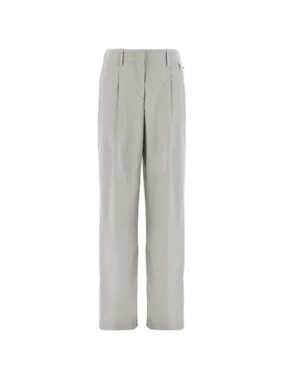 Herno Pleated-detail Trousers In Gray