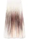 Herno Pleated A-line Midi Skirt With Ombre Abstract Print In Neutrals