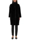 Herno Plush Faux Fur Coat In Black