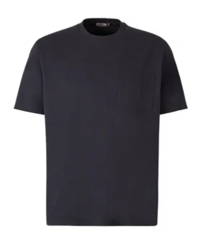 Herno Pocket Detailed Crewneck T-shirt In Black