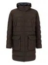 Herno Hooded Down Jacket In Brown