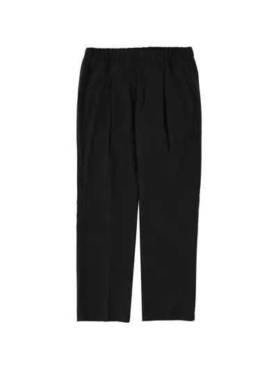 Herno Wool Blend Tailored Trousers Pleated Front In Black