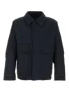 Herno Navy Blue Nylon Jacket In Blue