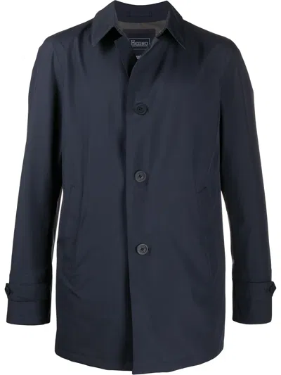 HERNO POINT-COLLAR BUTTON-THROUGH COAT