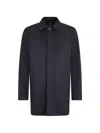 Herno Point-collar Single-breasted Coat In Blue