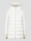 Herno White Down Jacket With Drawstring Hood In Tech Fabric Woman In White
