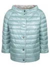 Herno Reversible Blue Jacket With Button Front Closure In Azzurro-ghiaccio