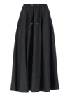 Herno Black Skirt With Elastic Drawstring Waist In Tech Fabric Stretch Woman In Black