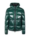 Herno Logo Patch Zip-up Padded Jacket In Green